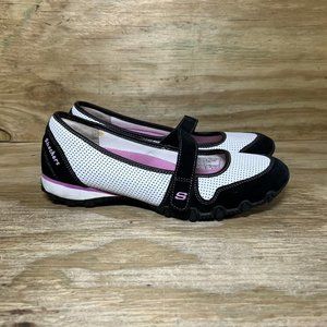 skechers women's bikers mary jane flat
